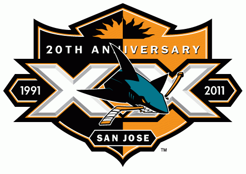 San Jose Sharks 2011 Anniversary Logo iron on transfers for fabric version 3